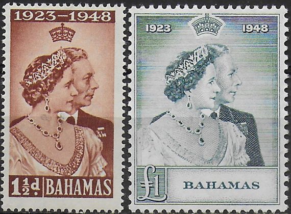 1948 Bahamas Silver Wedding 2v. MNH SG n. 194/95