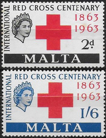 1963 Malta Red Cross Centenary 2v. MNH SG n. 312/13