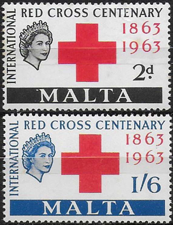 1963 Malta Red Cross Centenary 2v. MNH SG n. 312/13