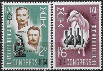 1964 Malta Anti-Brucellosis Congress 2v. MNH SG n. 316/17