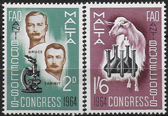 1964 Malta Anti-Brucellosis Congress 2v. MNH SG n. 316/17