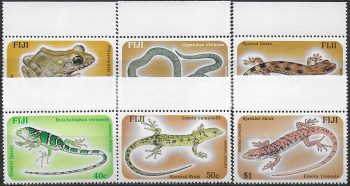 1986 Fiji reptiles and amphibians 6v. MNH S.G. n. 741/46