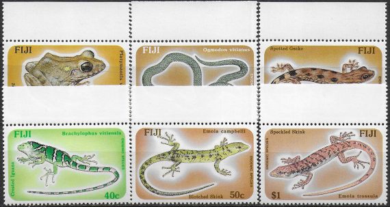 1986 Fiji reptiles and amphibians 6v. MNH S.G. n. 741/46