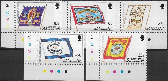 1986 St Helena friendly society's banners 5v. MNH SG n. 472/76