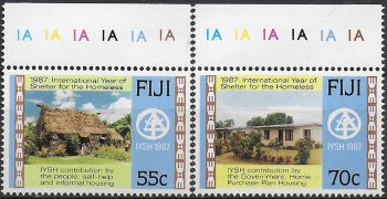 1987 Fiji Homeless shelter 2v. cp MNH S.G. n. 759/60