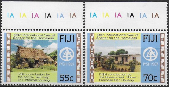 1987 Fiji international year of shelter 2v. MNH S.G. n. 759/60