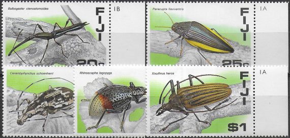 1987 Fiji insects 5v. MNH S.G. n. 761/65