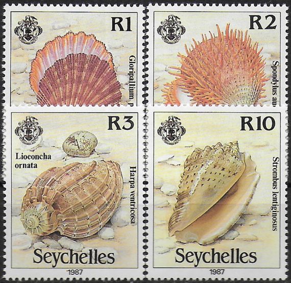 1987 Seychelles shells 4v. MNH SG n. 663/666