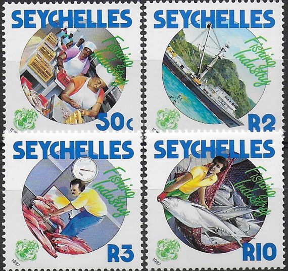 1987 Seychelles fishing industry 4v. MNH SG n. 679/82