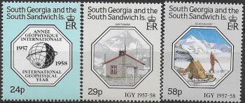 1987 South Georgia international geophysical year 3v. MNH SG n. 176/78