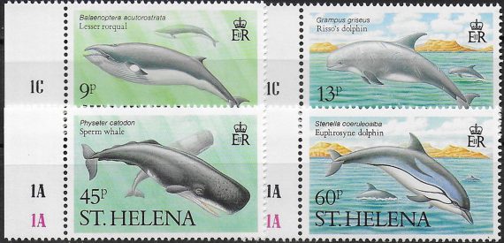 1987 St Helena marine mammals 4v. MNH S.G. n. 509/12
