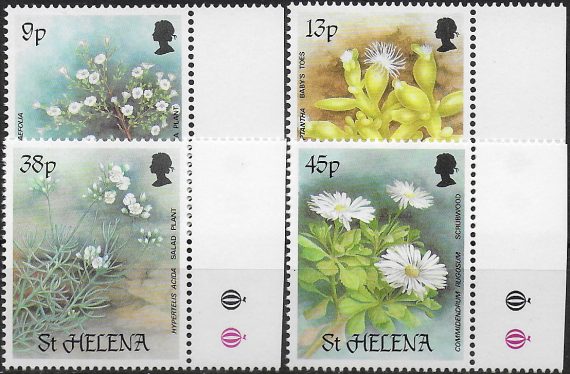 1987 St Helena rare plants 4v. MNH S.G. n. 505/508