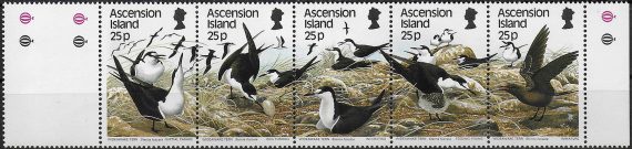 1988 Ascension sea birds 2nd series 5v. MNH SG n. 469/73