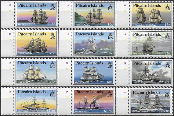1988 Pitcairn Islands ships 12v. MNH SG n. 315/328