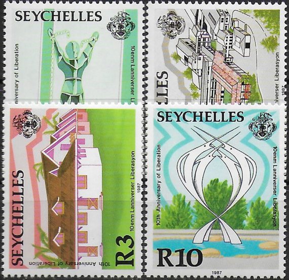 1987 Seychelles Anniversary of liberation 4v. MNH SG n.667/670