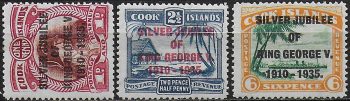1935 Cook Islands Silver Jubilee 3v. MNH SG n. 113/15