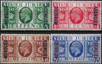 1935 Morocco Silver Jubilee british currency 4v. MNH SG n. 62/65