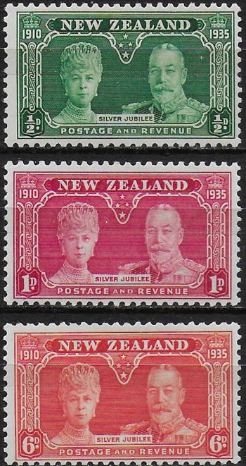 1935 New Zealand Silver Jubilee 3v. MNH SG n. 573/75