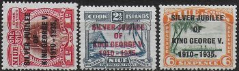 1935 Niue Silver Jubilee 3v. MNH SG n. 69/71