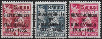 1935 Samoa Silver Jubilee 3v. MNH SG n. 177/79