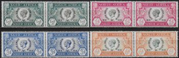 1935 South Africa Silver Jubilee 4 pairs MNH SG n. 65/68