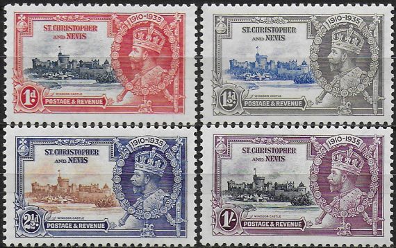 1935 St Kitts Nevis Silver Jubilee 4v. MNH SG n. 61/64