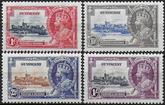 1935 St Vincent Silver Jubilee 4v. MNH SG n. 142/45