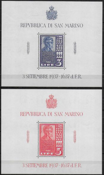 1938 San Marino Abraham Lincoln 2MS MNH Sassone n. 2/3