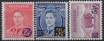 1941 Australia surcharged 3v. MNH SG n. 200/02