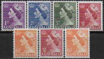 1953-56 Australia Queen Elizabeth II 7v. MNH SG n. 261/63a