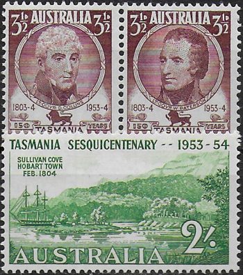 1953 Australia Tasmania settlement 3v. MNH SG n. 268/70