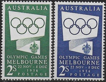 1954-55 Australia Olympic Games propaganda 2v. MNH SG n. 280/80a