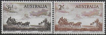 1955 Australia mail coach pioneers 2v. MNH SG n. 284/85