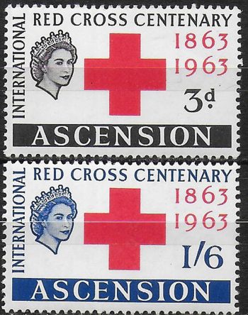 1963 Ascension Red Cross Centenary 2v. MNH SG n. 85/86