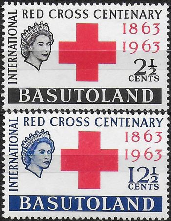 1963 Basutoland Red Cross Centenary 2v. MNH SG n. 81/82