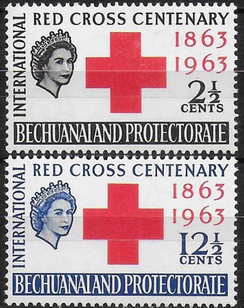 1963 Bechuanaland Red Cross Centenary 2v. MNH SG n. 183/84