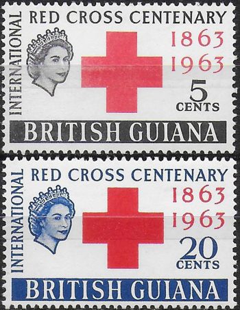 1963 British Guiana Red Cross Centenary 2v. MNH SG n. 350/51