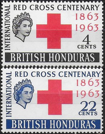 1963 British Honduras Red Cross Centenary 2v. MNH SG n. 215/16