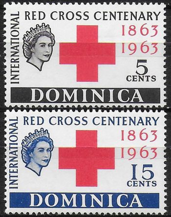 1963 Dominica Red Cross Centenary 2v. MNH SG n. 180/81