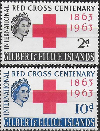 1963 Gilbert and Ellice Red Cross Centenary 2v. MNH SG n. 80/81