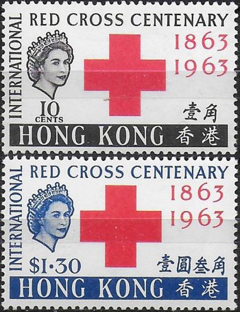 1963 Hong Kong Red Cross Centenary 2v. MNH SG n. 212/13