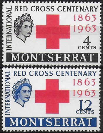 1963 Montserrat Red Cross Centenary 2v. MNH SG n. 154/55