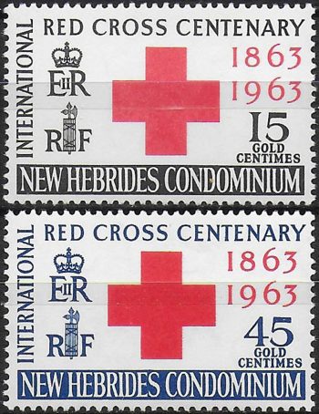 1963 New Hebrides Red Cross Centenary 2v. MNH SG n. 96/97