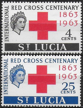 1963 St Lucia Red Cross Centenary 2v. MNH SG n. 195/96