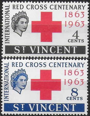 1963 St Vincent Red Cross Centenary 2v. MNH SG n. 205/06