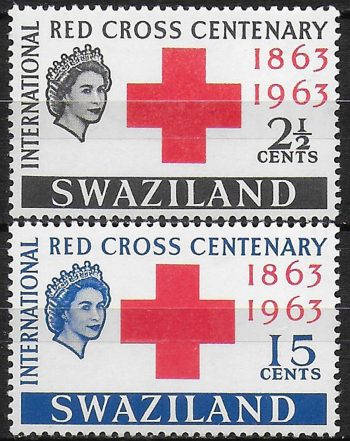 1963 Swaziland Red Cross Centenary 2v. MNH SG n. 107/08