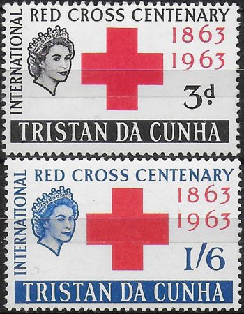 1963 Tristan da Cunha Red Cross Centenary 2v. MNH SG n. 69/70