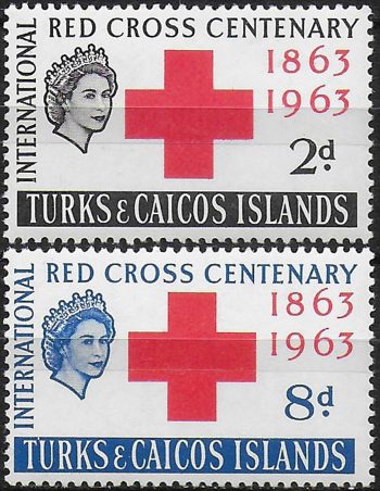 1963 Turks and Caicos Red Cross Centenary 2v. MNH SG n. 255/56