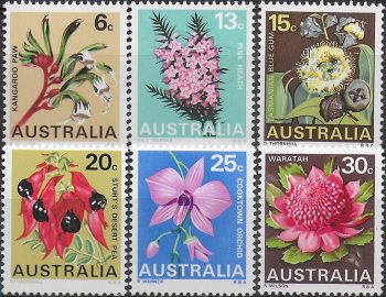 1968 Australia flowers 6v. MNH Michel n. 398/403