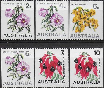1970 Australia flowers 6v. MNH S.G. n. 465a/68d